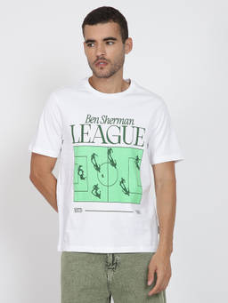 Ben Sherman - Men White Typography Printed Cotton T-Shirt