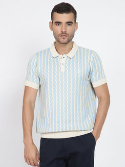 Ben Sherman - Men Multi-Color Printed Knitted Polo T-Shirt