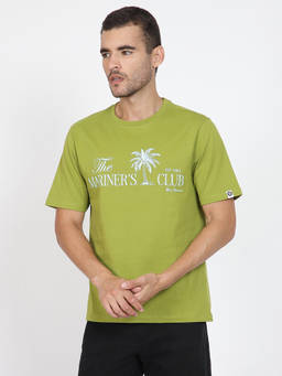 Ben Sherman - Men Olive Green Typography Printed Cotton T-Shirt