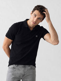 WROGN - Black Solid Slim Fit Polo T-Shirt