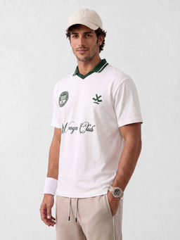WROGN - Off White Contrast Collar Polo T-Shirt