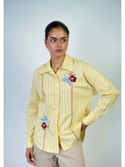 Amoh - Yellow Sun Line Stripes Shirt