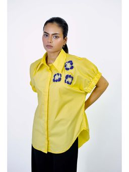 Amoh - Yellow Buttercup Embellished Shirt