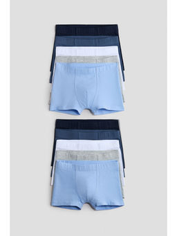 H&M - Boys Blue 10-Pack Cotton Trunks