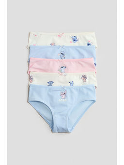 H&M - Girls Blue 5-Pack Printed Cotton Briefs
