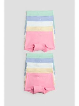 H&M - Girls White 10-Pack Cotton Boxer Briefs