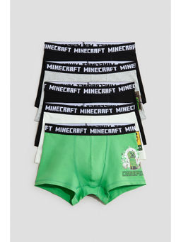 H&M - Boys Green 5-Pack Cotton Trunks