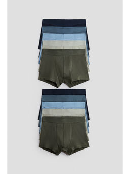 H&M - Boys Green 10-Pack Cotton Trunks