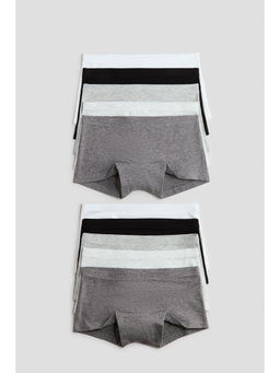 H&M - Girls Grey 10-Pack Cotton Boxer Briefs