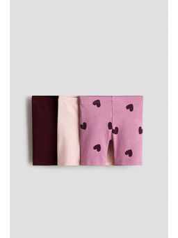 H&M - Girls Multi-Color 3-Pack Cotton Cycling Shorts