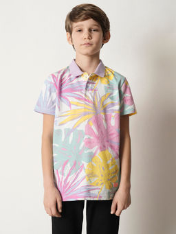 Jack & Jones Junior - Lavender Printed Polo T-Shirt