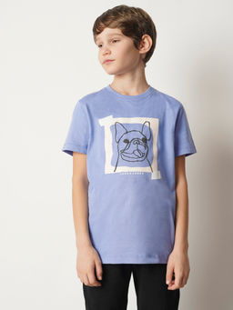 Jack & Jones Junior - Blue Round Neck Graphic T-Shirt