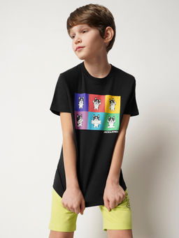 Jack & Jones Junior - Black Round Neck Graphic Print T-Shirt