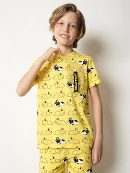 Jack & Jones Junior - Yellow Round Neck Graphic Print T-Shirt