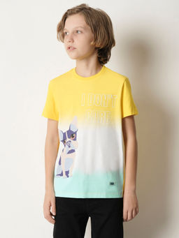 Jack & Jones Junior - Yellow Round Neck Graphic Print T-Shirt