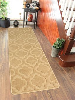 Saral Home - Beige Viva Matar Soft Microfiber Anti Skid Runner-50X180 Cms