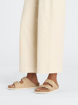 Birkenstock - Arizona Unisex New Beige Birko-Flor Two Strap Sandals