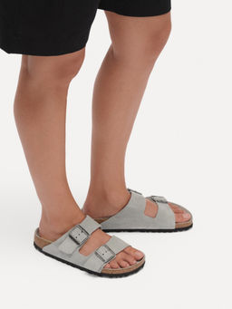 Birkenstock - Arizona Soft Footbed Unisex Green Suede Leather Two Strap Sandals