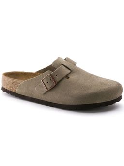 Birkenstock - Boston Soft Footbed Unisex Beige Suede Leather Sandals