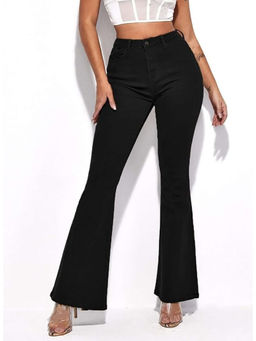 BROADSTAR - Women Black High-Rise Stretchable Bootcut Flared Jeans