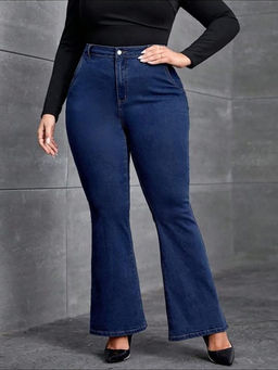 BROADSTAR - Women Blue High-Rise Stretchable Bootcut Flared Jeans