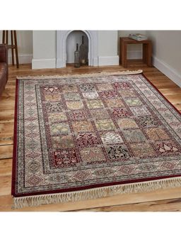 OBSESSIONS - Multi and Maroon Solid Machine Made Rectangular Carpet