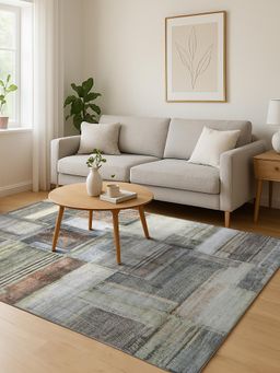 OBSESSIONS - Olive and Rust Solid Machine Made Rectangular Carpet