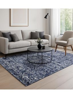 OBSESSIONS - Blue Solid Machine Made Rectangular Carpet