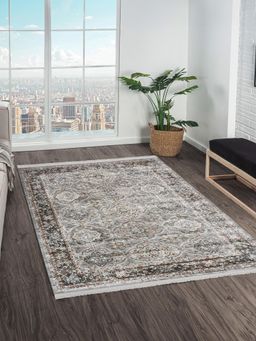OBSESSIONS - Grey Solid Machine Made Rectangular Carpet