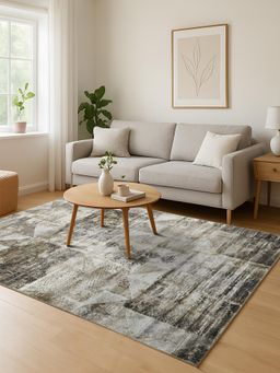 OBSESSIONS - Brown Solid Machine Made Rectangular Carpet