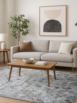 OBSESSIONS - Brown and Cream Solid Machine Made Rectangular Carpet