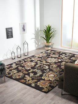 OBSESSIONS - D.Brown Solid Machine Made Rectangular Carpet