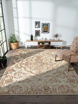 OBSESSIONS - Beige Solid Machine Made Rectangular Carpet