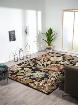OBSESSIONS - Brown Solid Machine Made Rectangular Carpet