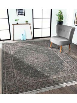 OBSESSIONS - Olive and Beige Solid Machine Made Rectangular Carpet