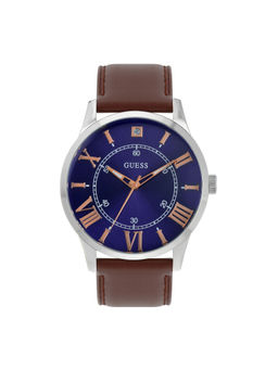 Guess - U1411G1M Men 43 Mm Navy Blue Dial Analog Watch (M)