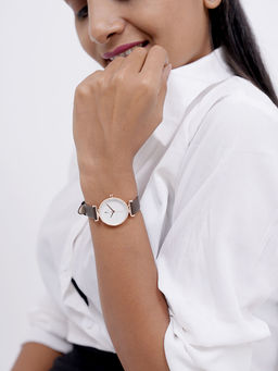 Sylvi - 2416 White Velveteen Analog Watch for Women (M)