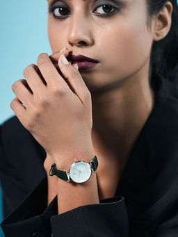 Sylvi - 2417 White Velveteen Analog Watch for Women (M)