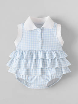Hopscotch - Checkered Ruffled Onesie