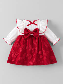 Hopscotch - Bow Applique Ruffled Onesie