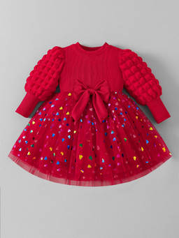 Hopscotch - Bow Applique Heart Dress
