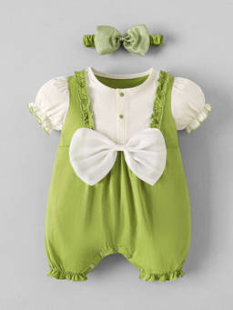 Hopscotch - Bow Applique Romper