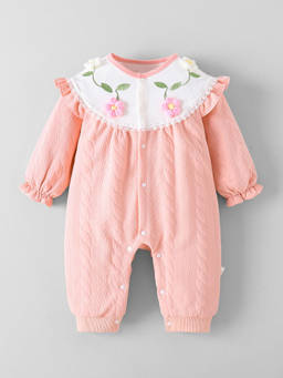 Hopscotch - Floral Applique Textured Romper