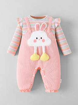 Hopscotch - 2D Applique Striped Romper