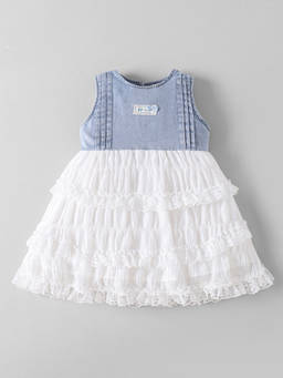 Hopscotch - Ruffle Tiered Denim Dress