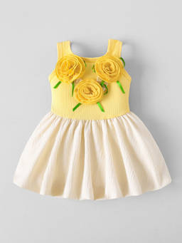 Hopscotch - Floral Applique Casual Dress
