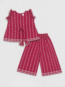 Hopscotch - Cotton Ikkat Ethnic Kurta With Pant
