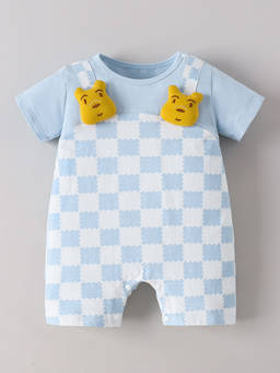 Hopscotch - 3D Applique Checkered Romper