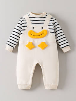 Hopscotch - Striped Duck Applique Romper