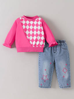 Hopscotch - Star Embroidery Jeans Set